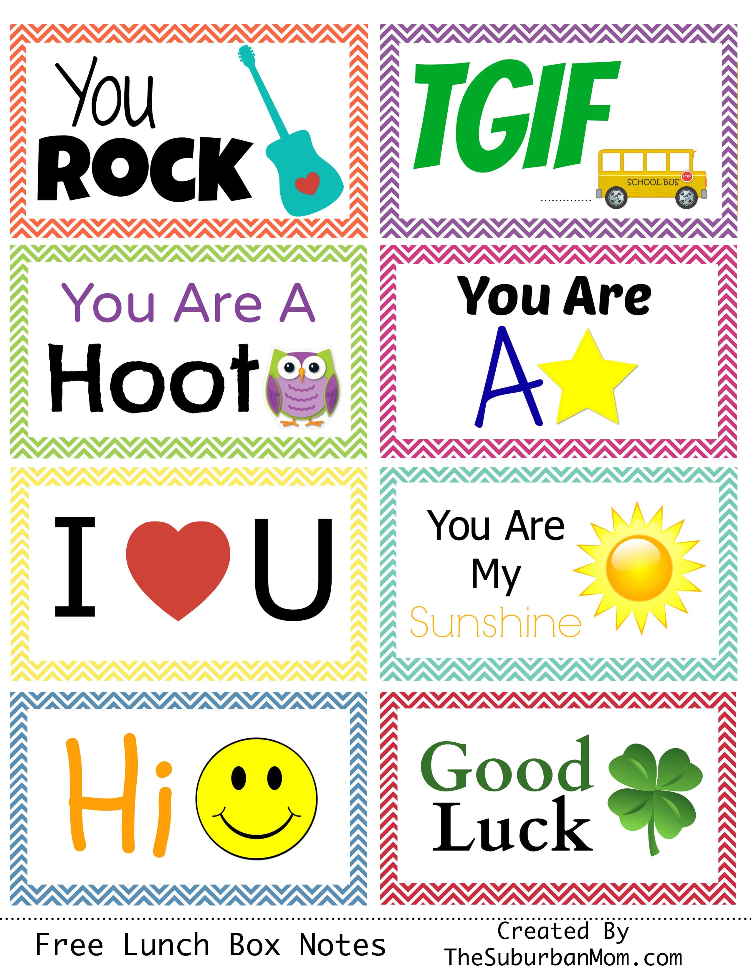 back to school: free printable lunch box notes - thesuburbanmom
